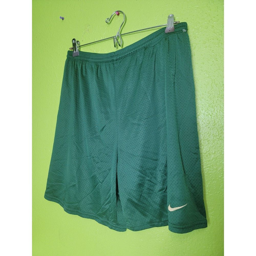 Vintage Nike Mesh Shorts Green Athletic Workout Practice Made In USA White Tag
